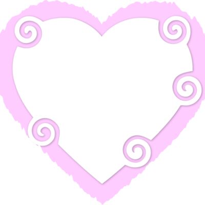 Pale pink fancy love heart Thumbnail