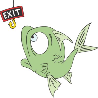 Green fish exit sign Thumbnail
