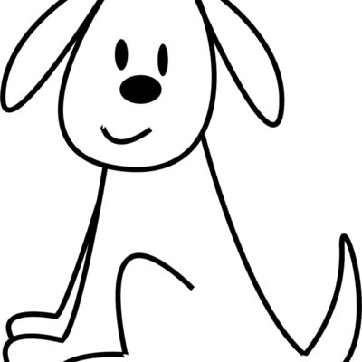 Black stick line dog Thumbnail