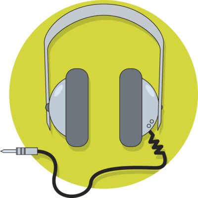 headphones with yellow circle behind it Thumbnail