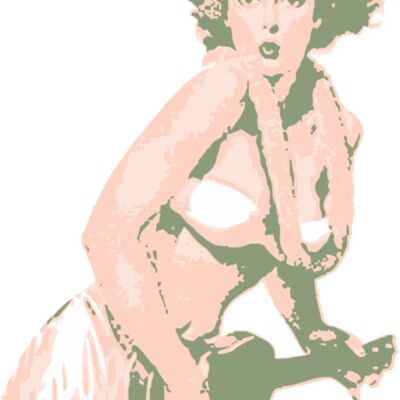 Cartoon hula girl ukelele Thumbnail