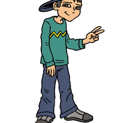 Cool boy hat peace sign Thumbnail