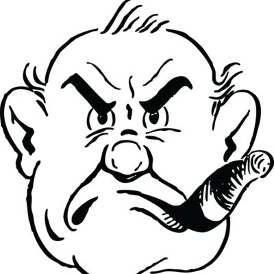 Man grumpy smoking cigar Thumbnail