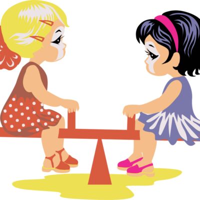 Girls on seesaw Thumbnail