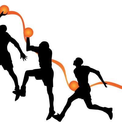 Basketball dunk with ribbon effect Thumbnail