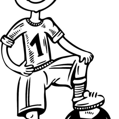 Boy soccer black white drawing Thumbnail